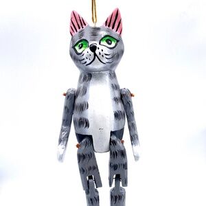 Gray Cat Puppet Ornament